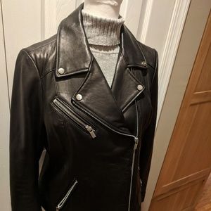 Wilsons Leather Black Asymmetrical Jacket size L